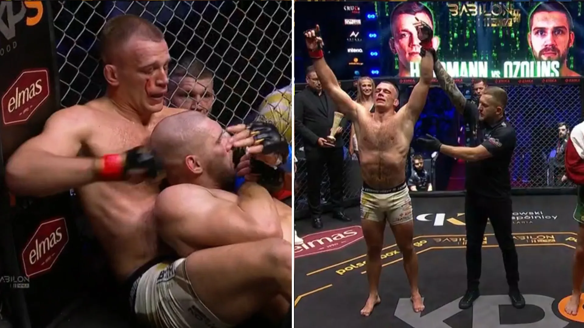 Babilon MMA 55: Szymon Herrmann wylądował na deskach, ale to ostatecznie on wygrał z Łotyszem