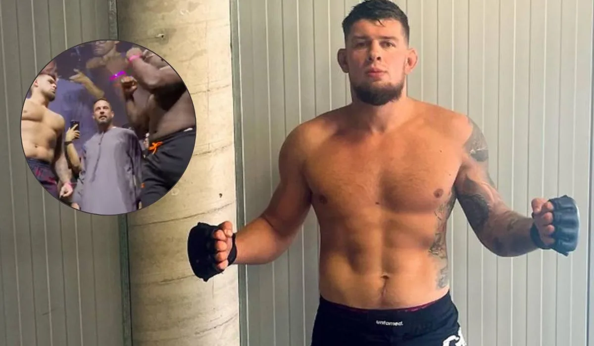 Marek Bujło oko w oko z rywalem przed debiutem w UFC. „Bujdzilla” budzi strach [WIDEO]