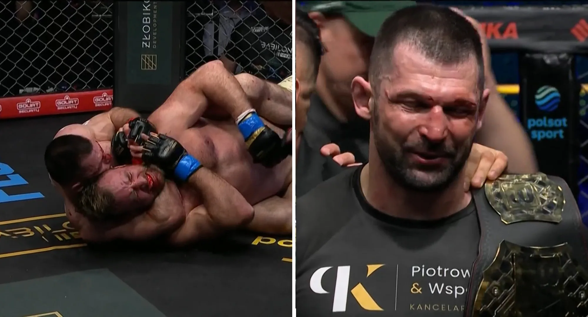 Szymon Kołecki jest wielki! Polak został podwójnym mistrzem na Babilon MMA 57 [WIDEO]