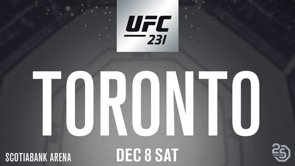 UFC 231 odbędzie się w grudniu w Toronto MMA PL