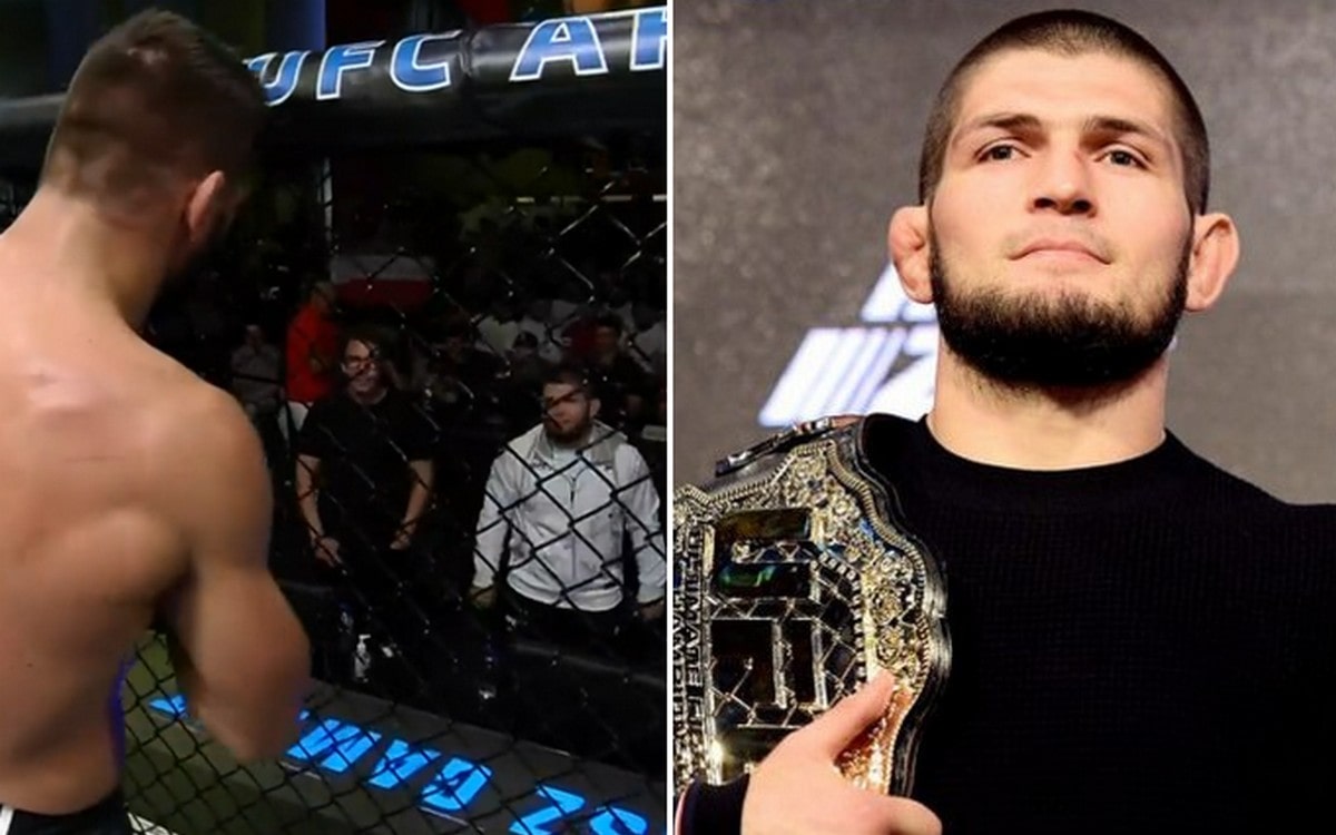 To wielka chwila w karierze Gamrota! Khabib z bliska oglądał walkę i złożył  gratulacje! [WIDEO] - MMA PL