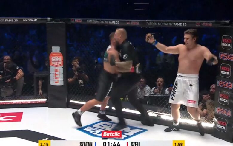 FAME MMA 20: Piotr Szeliga walczył jedną ręką i szybko znokautował Natana Marconia!