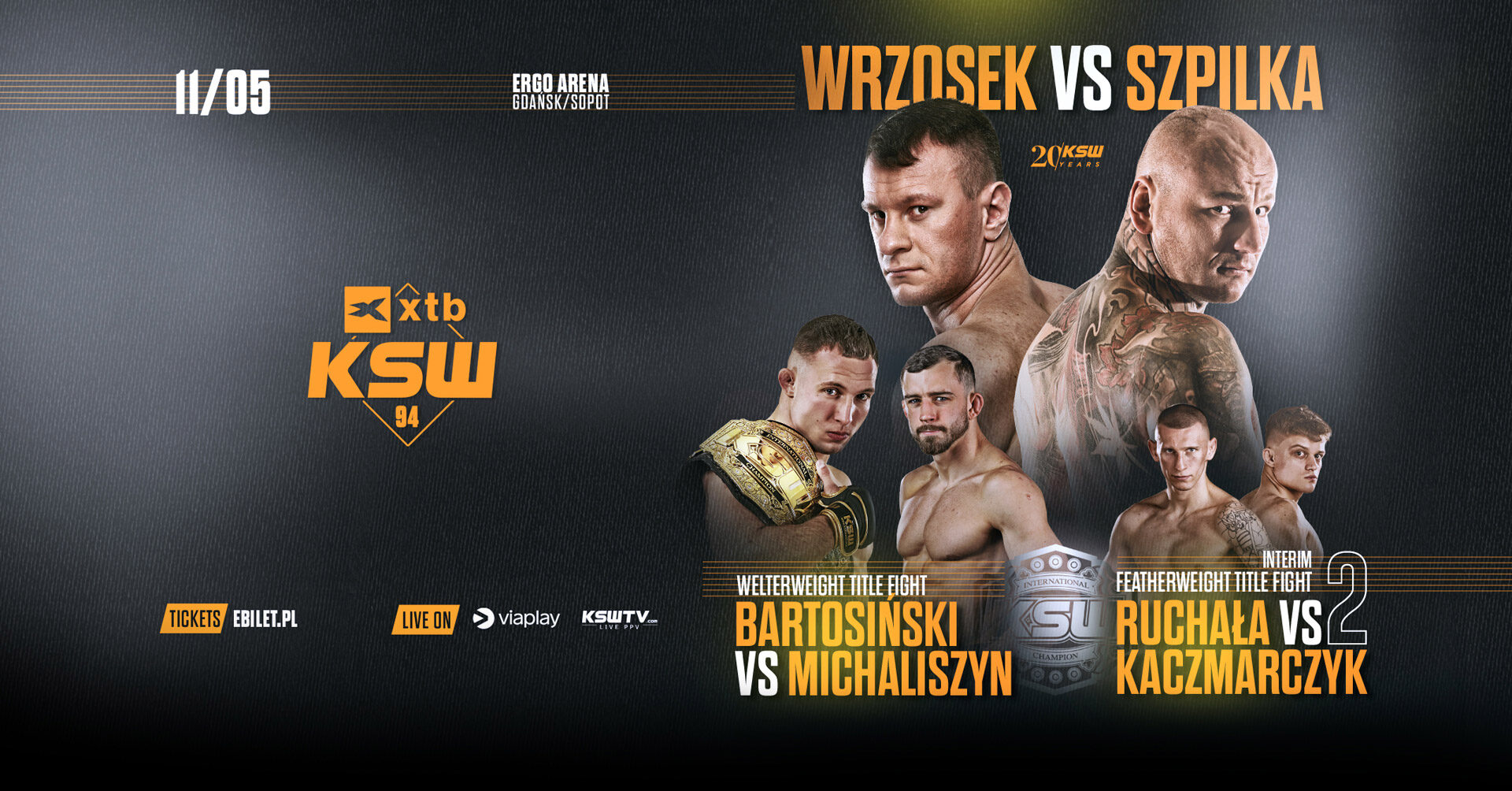 Xtb Ksw Bartosi Ski Vs Michaliszyn Rozpiska Transmisja Godziny Rozpocz Cia Gali Mma Pl