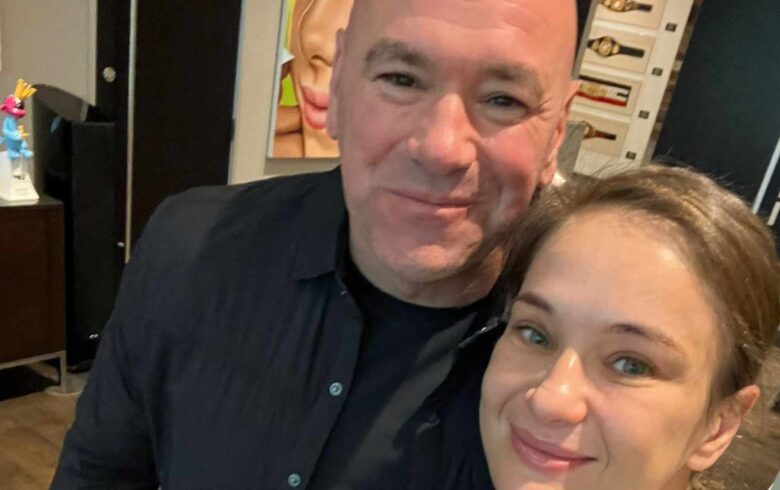 Karolina Kowalkiewicz i Dana White na spotkaniu